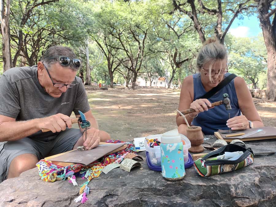 City of Salta: Alpaca and leather handicraft workshop in the open air! - Mate Break While You Craft: A Quiet Cultural Bonus
