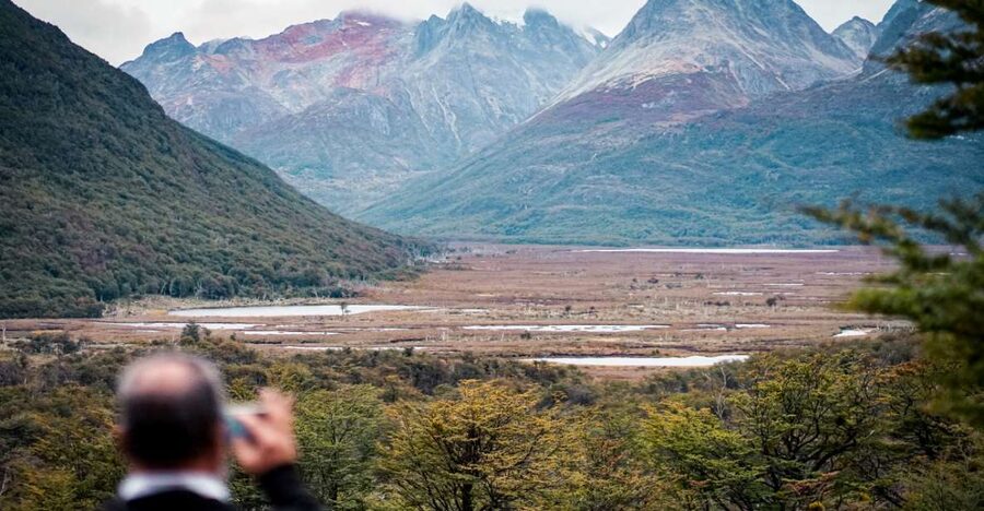 Crossing the Andes: Fagnano and Escondido lakes with lamb - Lake Fagnano’s scale, then lunch of Fuegian lamb at the stake